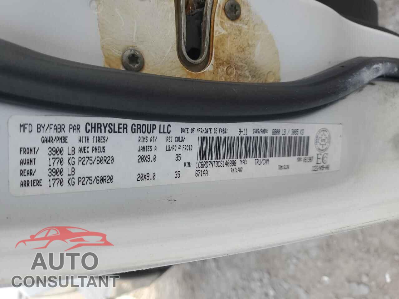 DODGE RAM 1500 2012 - 1C6RD7NT3CS140888