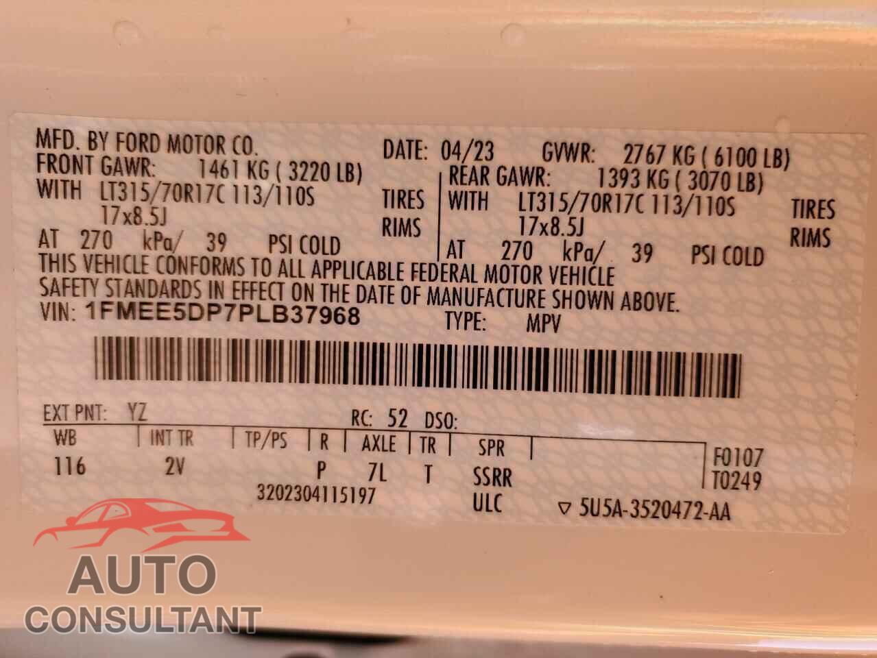 FORD BRONCO 2023 - 1FMEE5DP7PLB37968