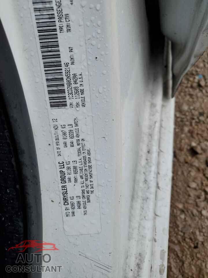 DODGE AVENGER 2013 - 1C3CDZAB0DN592146