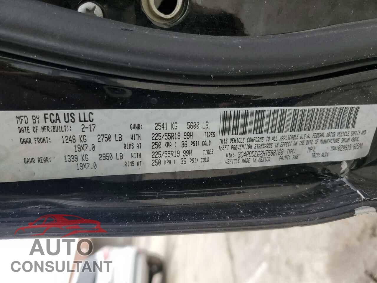 DODGE JOURNEY 2017 - 3C4PDDEG2HT588160