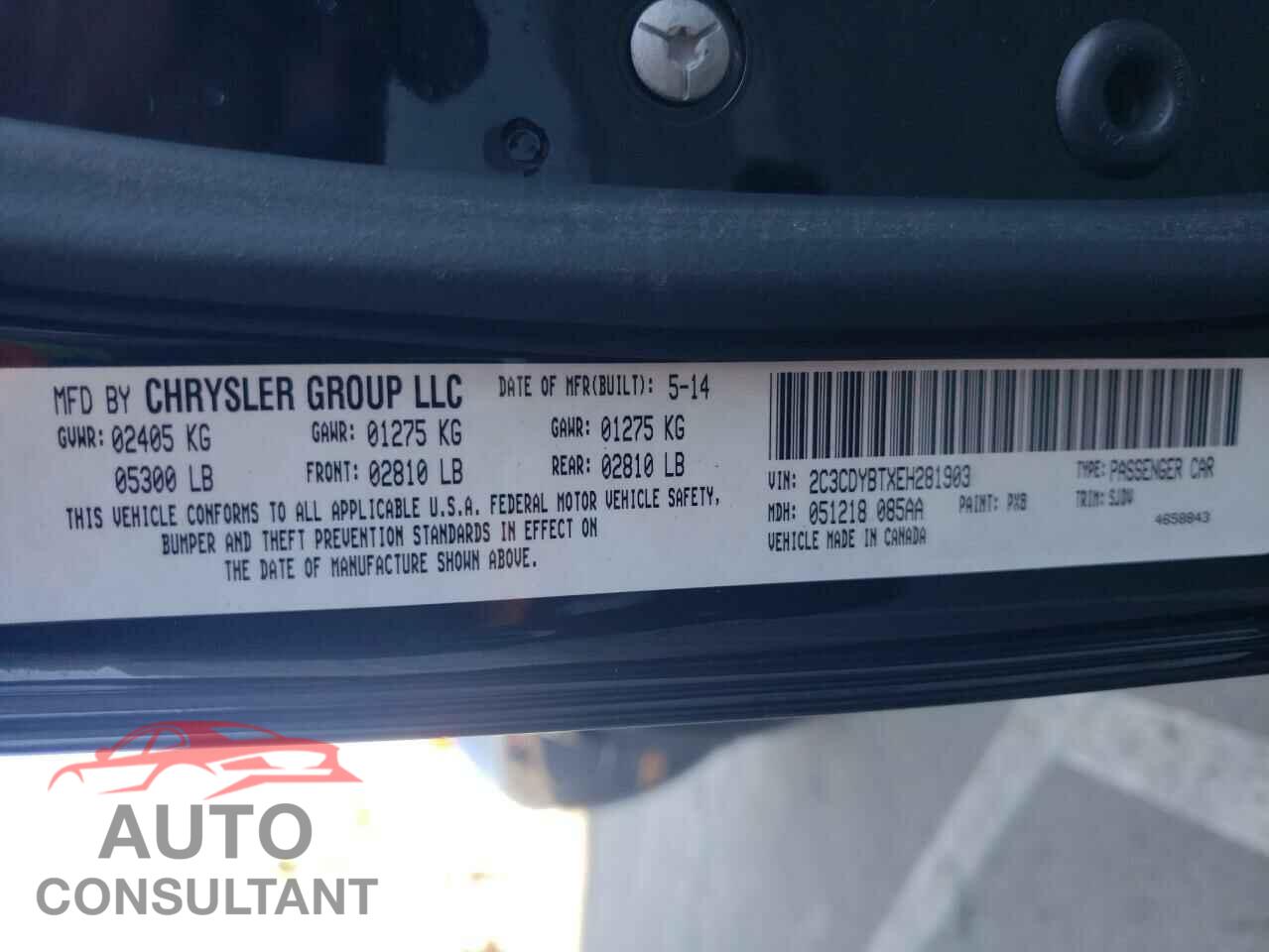 DODGE CHALLENGER 2014 - 2C3CDYBTXEH281903