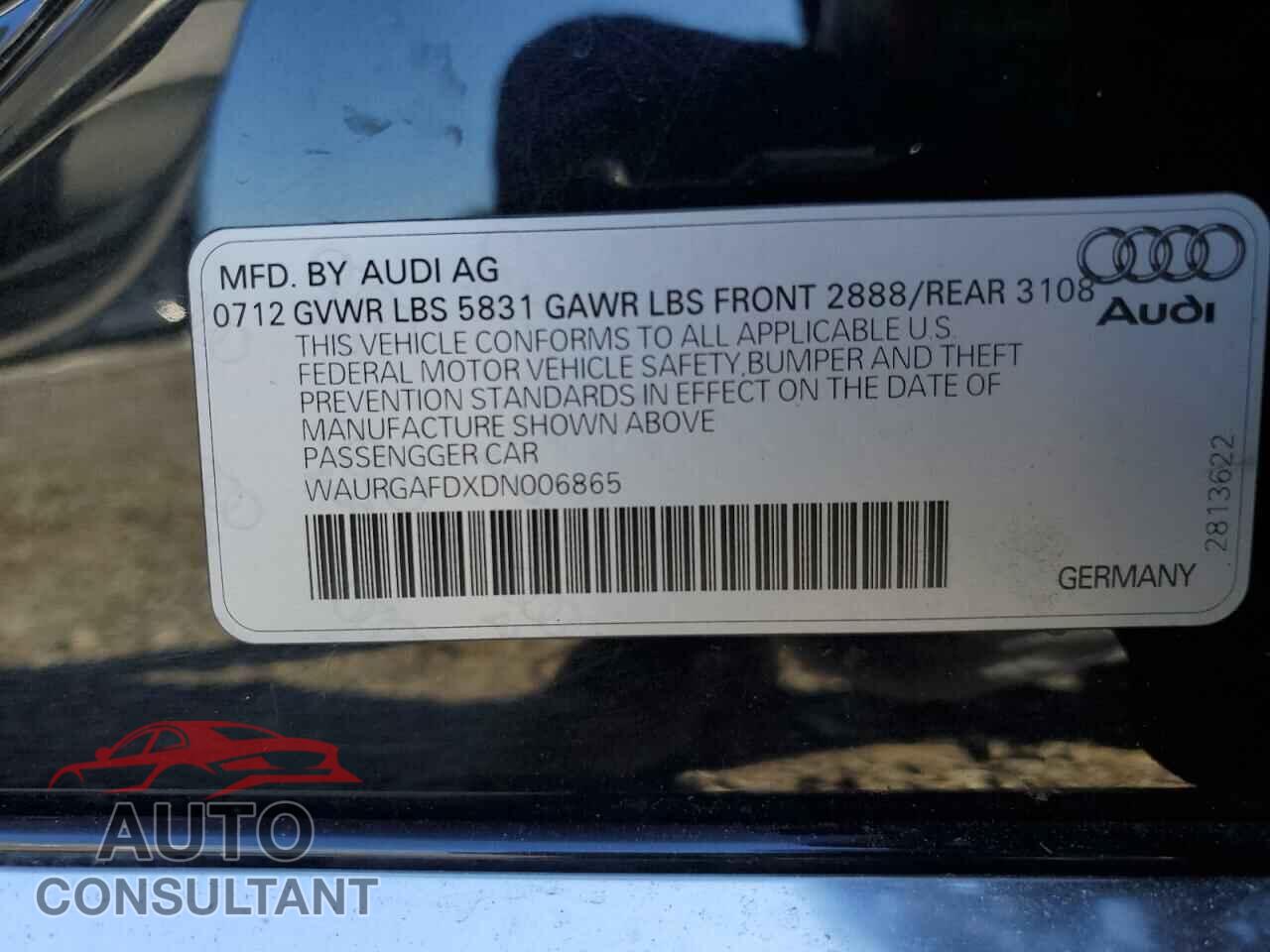 AUDI A8 2013 - WAURGAFDXDN006865