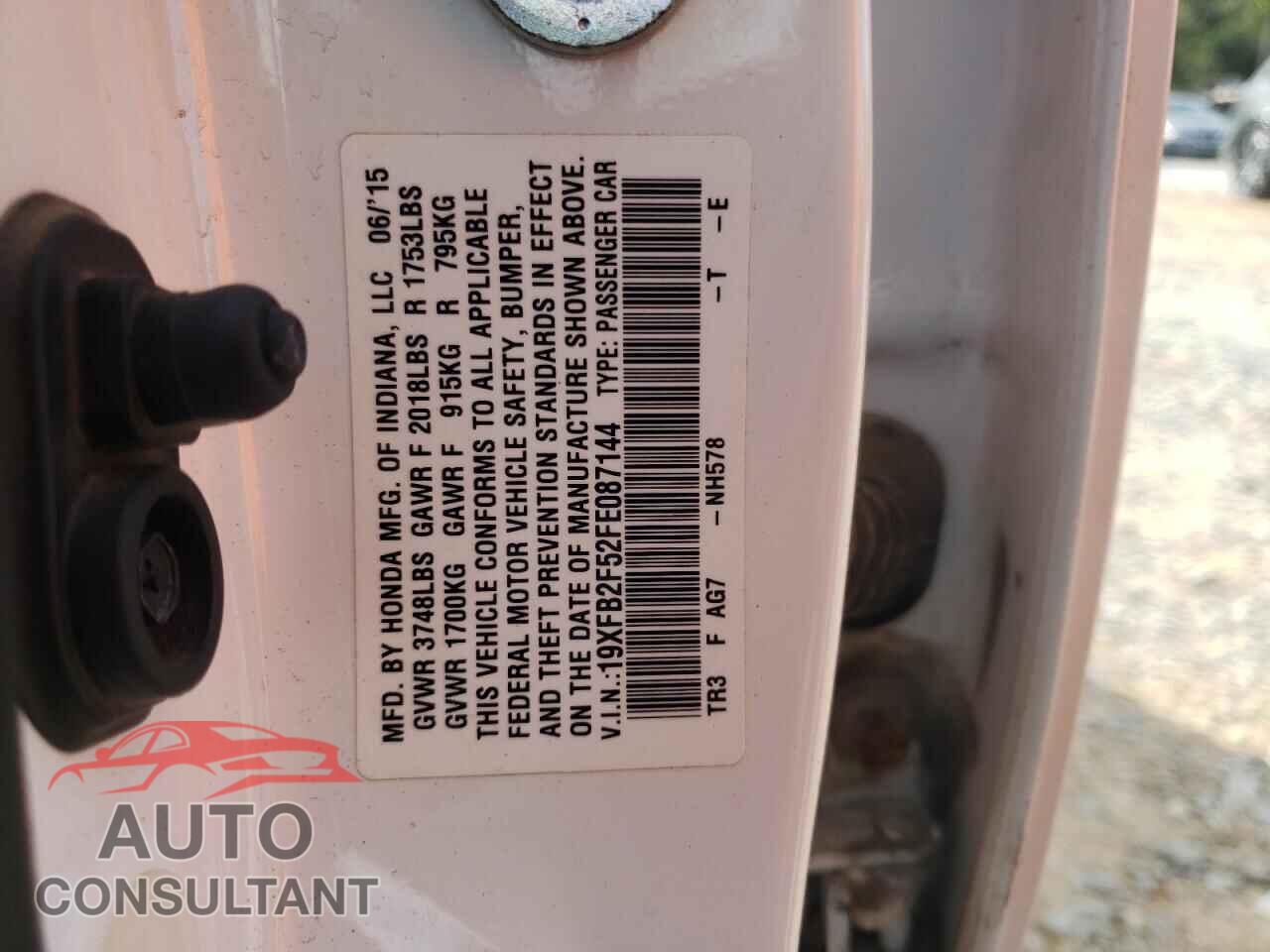 HONDA CIVIC 2015 - 19XFB2F52FE087144