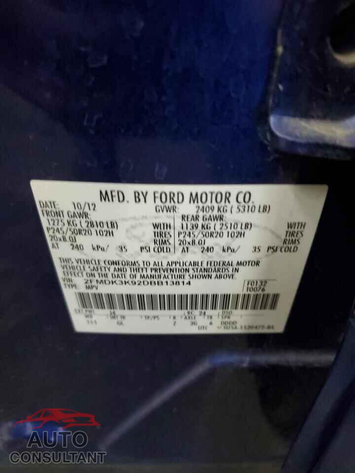 FORD EDGE 2013 - 2FMDK3K92DBB13814