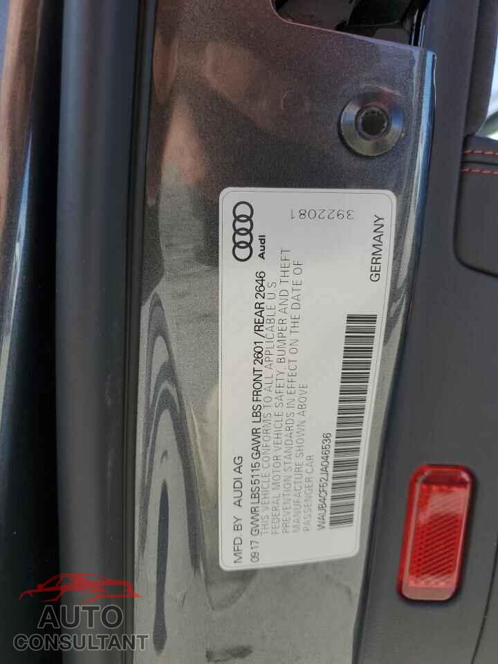 AUDI S5/RS5 2018 - WAUB4CF52JA046536