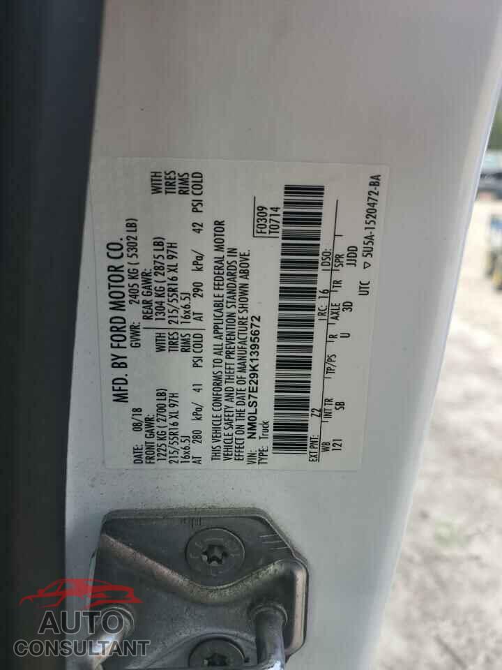 FORD TRANSIT 2019 - NM0LS7E29K1395672