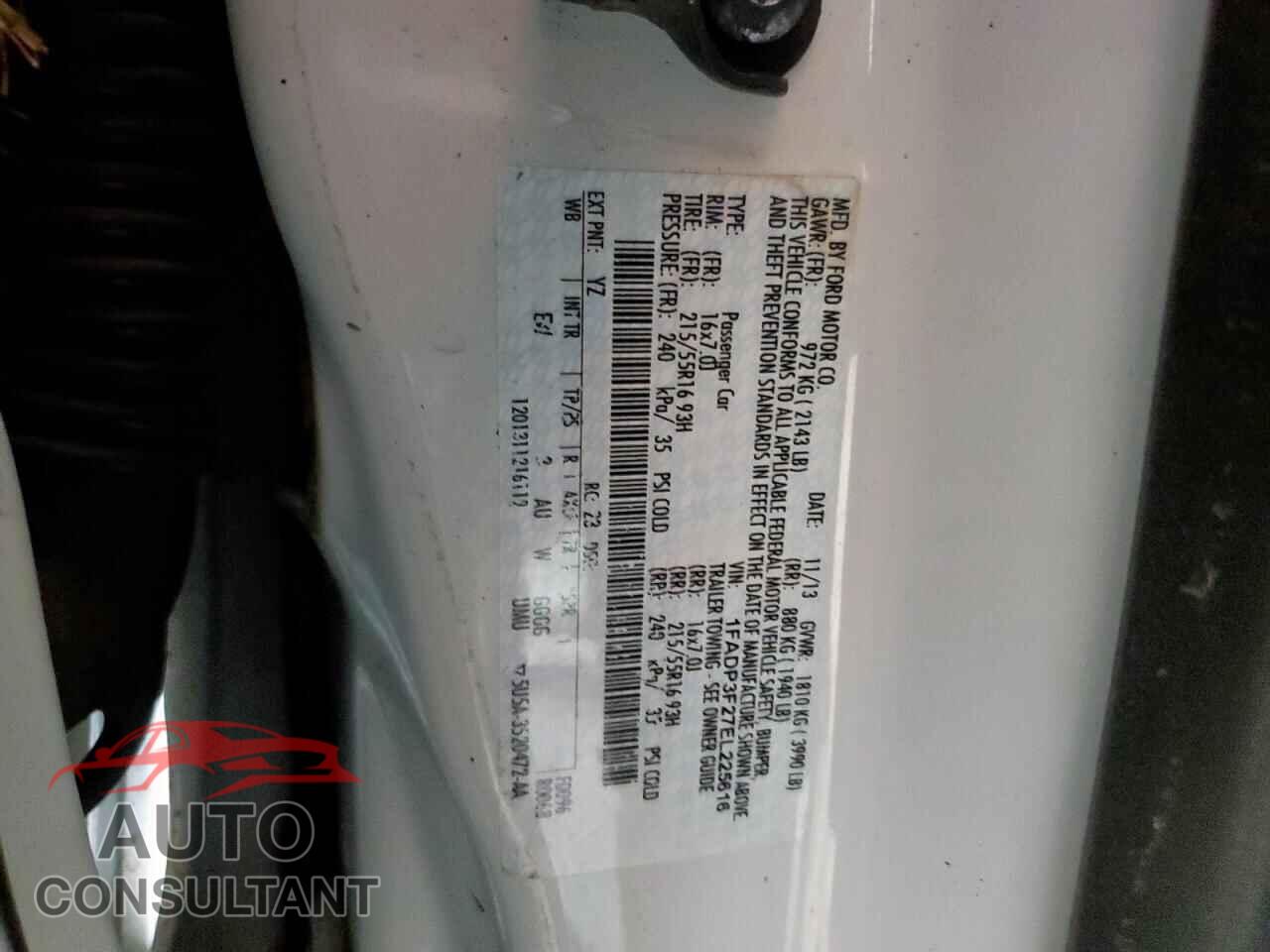 FORD FOCUS 2014 - 1FADP3F27EL225616