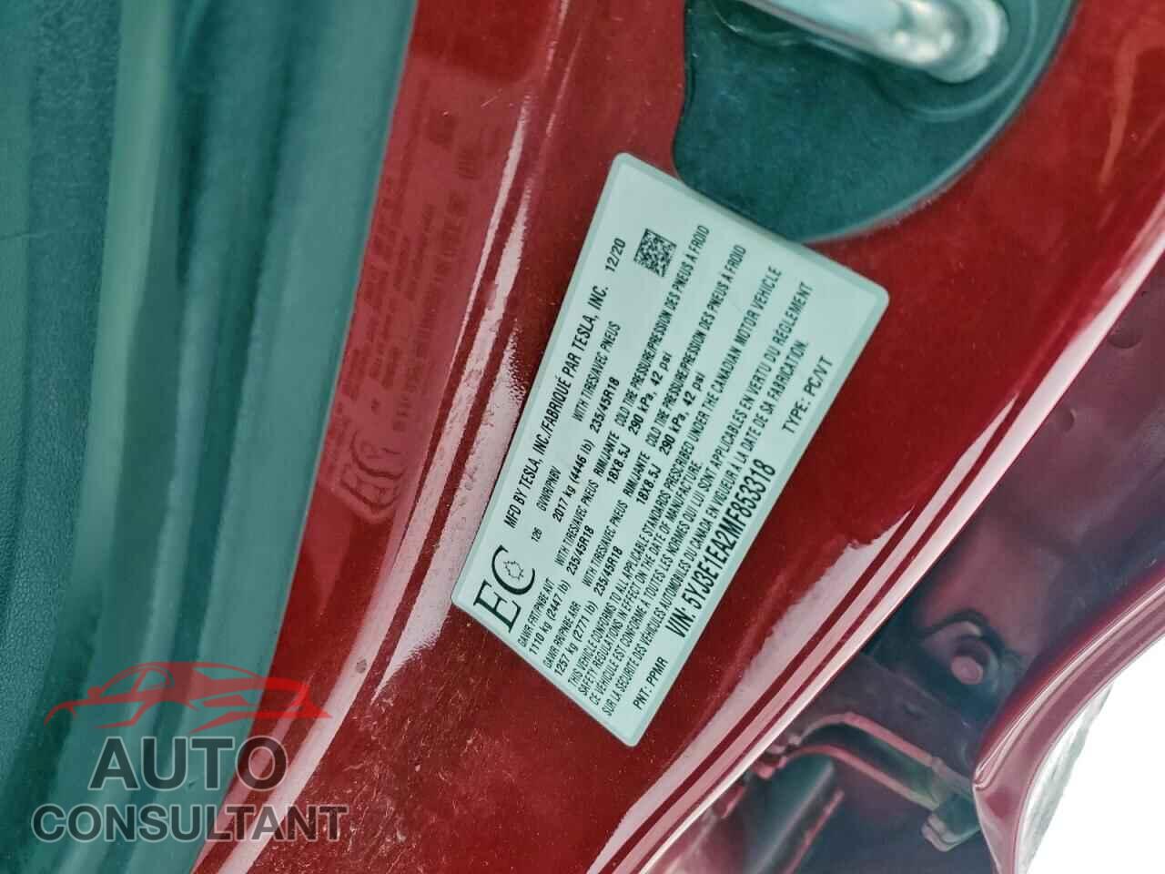 TESLA MODEL 3 2021 - 5YJ3E1EA2MF853318
