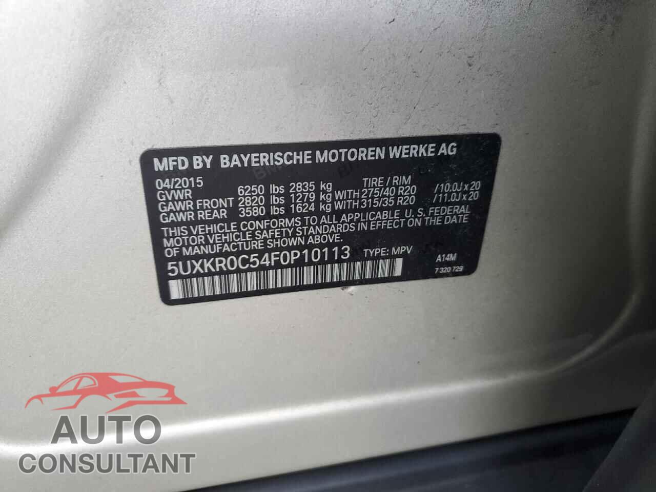 BMW X5 2015 - 5UXKR0C54F0P10113