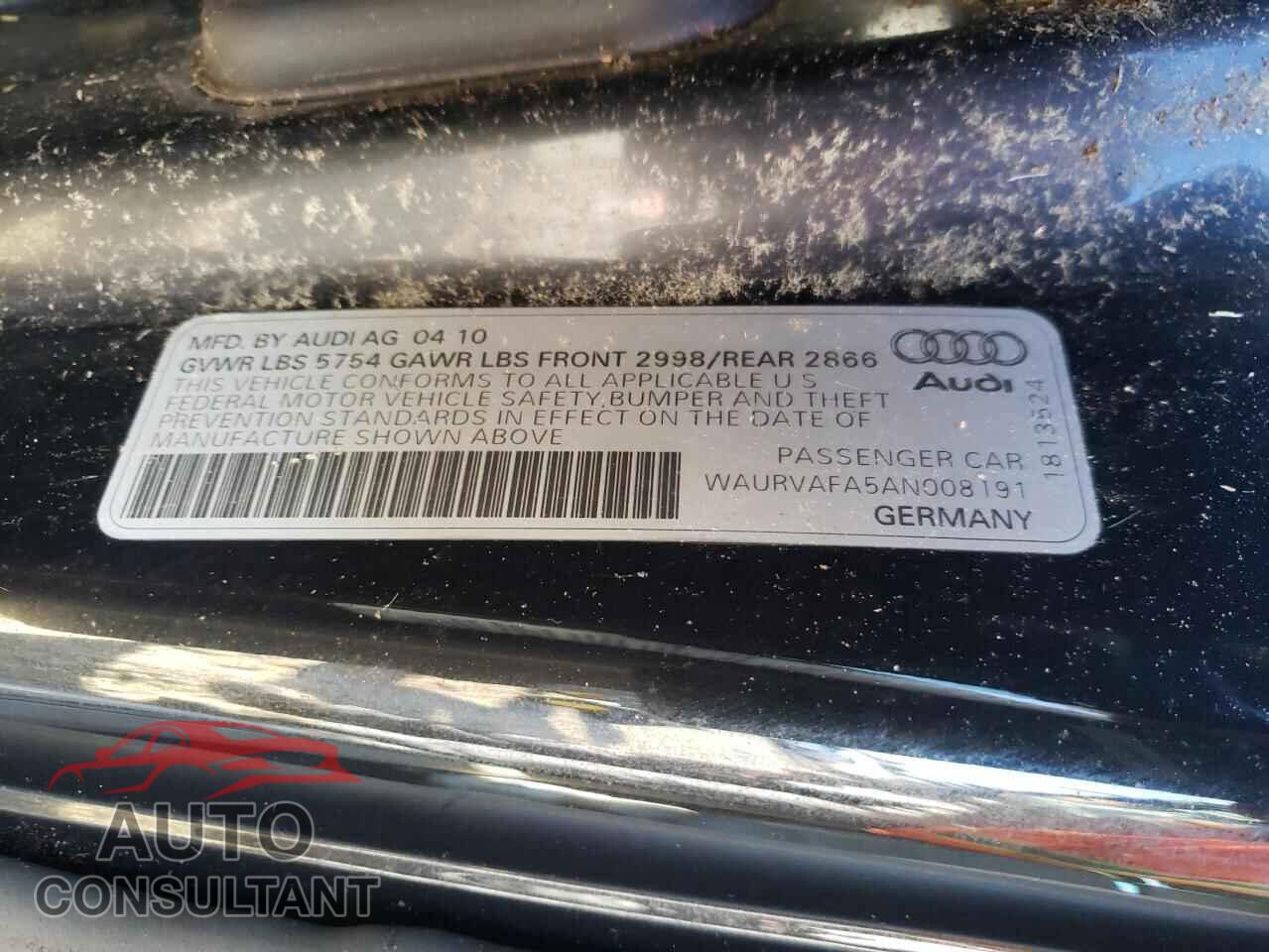 AUDI A8 2010 - WAURVAFA5AN008191