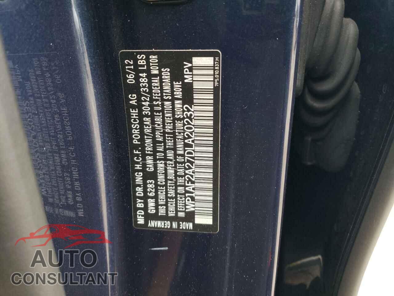 PORSCHE CAYENNE 2013 - WP1AF2A27DLA20232