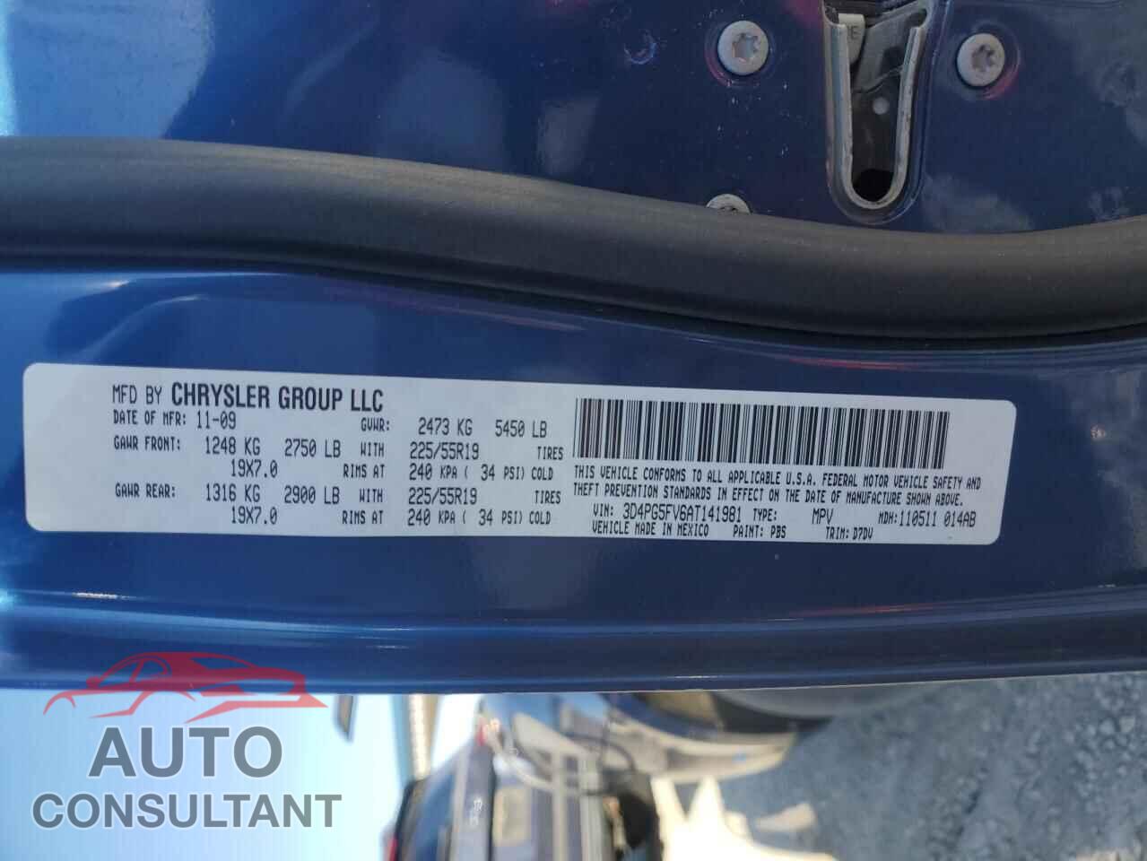 DODGE JOURNEY 2010 - 3D4PG5FV6AT141981