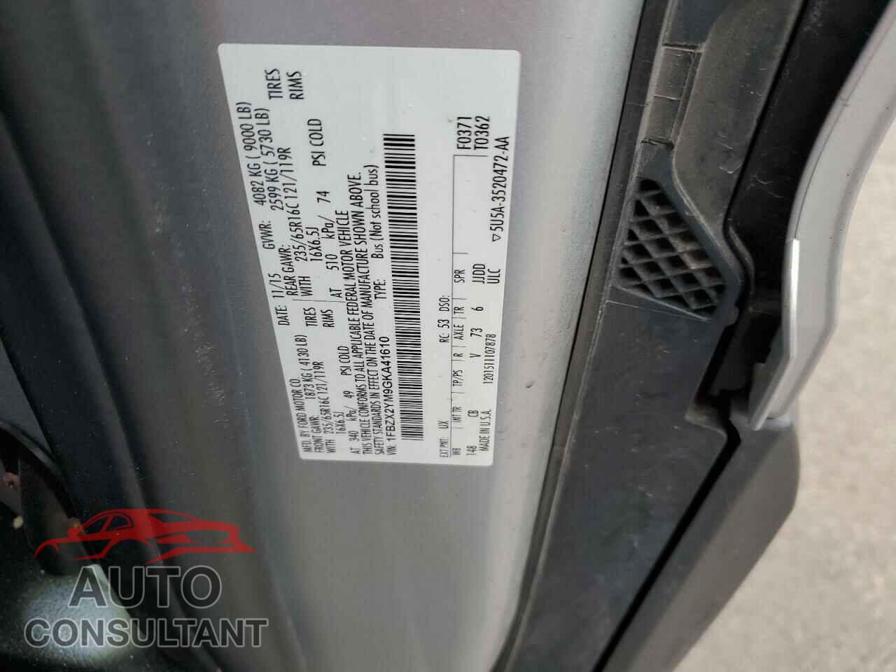 FORD TRANSIT 2016 - 1FBZX2YM9GKA41610