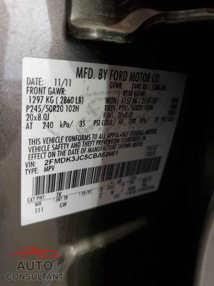 FORD EDGE 2012 - 2FMDK3JC5CBA62661