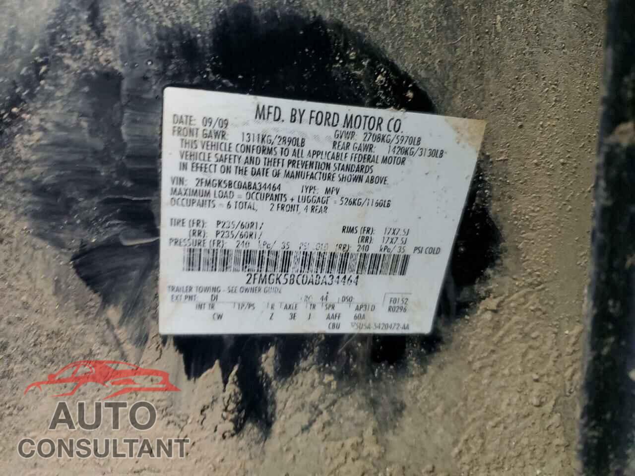 FORD FLEX 2010 - 2FMGK5BC0ABA34464