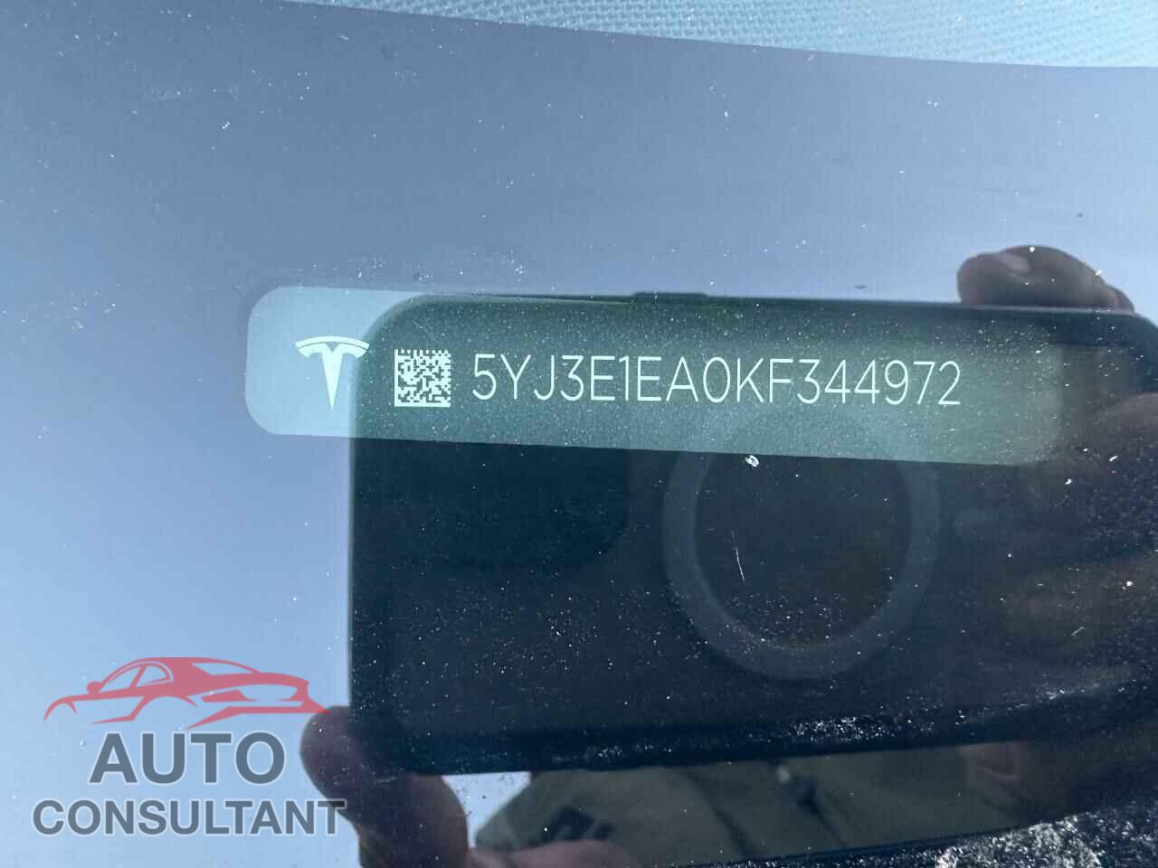 TESLA MODEL 3 2019 - 5YJ3E1EA0KF344972
