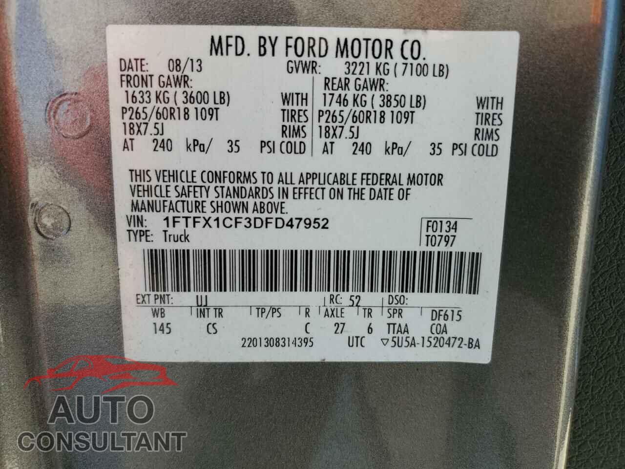 FORD F-150 2013 - 1FTFX1CF3DFD47952