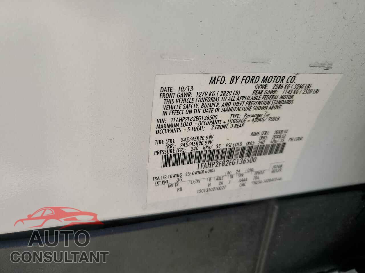FORD TAURUS 2014 - 1FAHP2F82EG136500