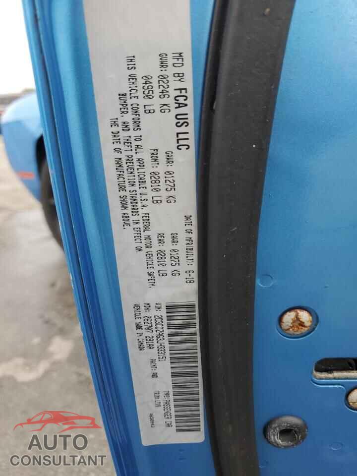 DODGE CHALLENGER 2018 - 2C3CDZAG3JH333151