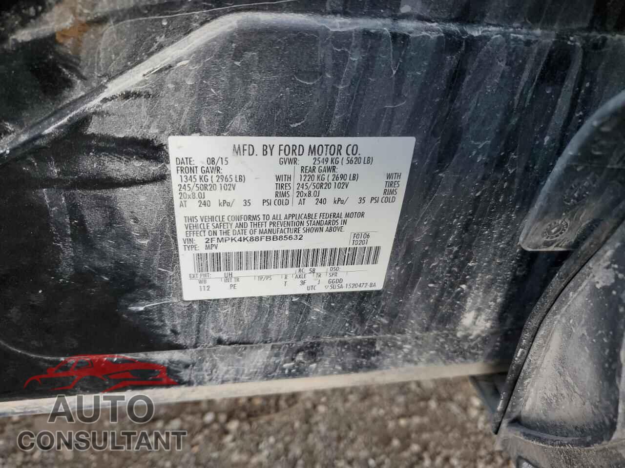 FORD EDGE 2015 - 2FMPK4K88FBB85632