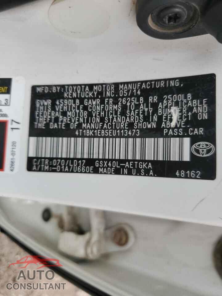TOYOTA AVALON 2014 - 4T1BK1EB5EU113473