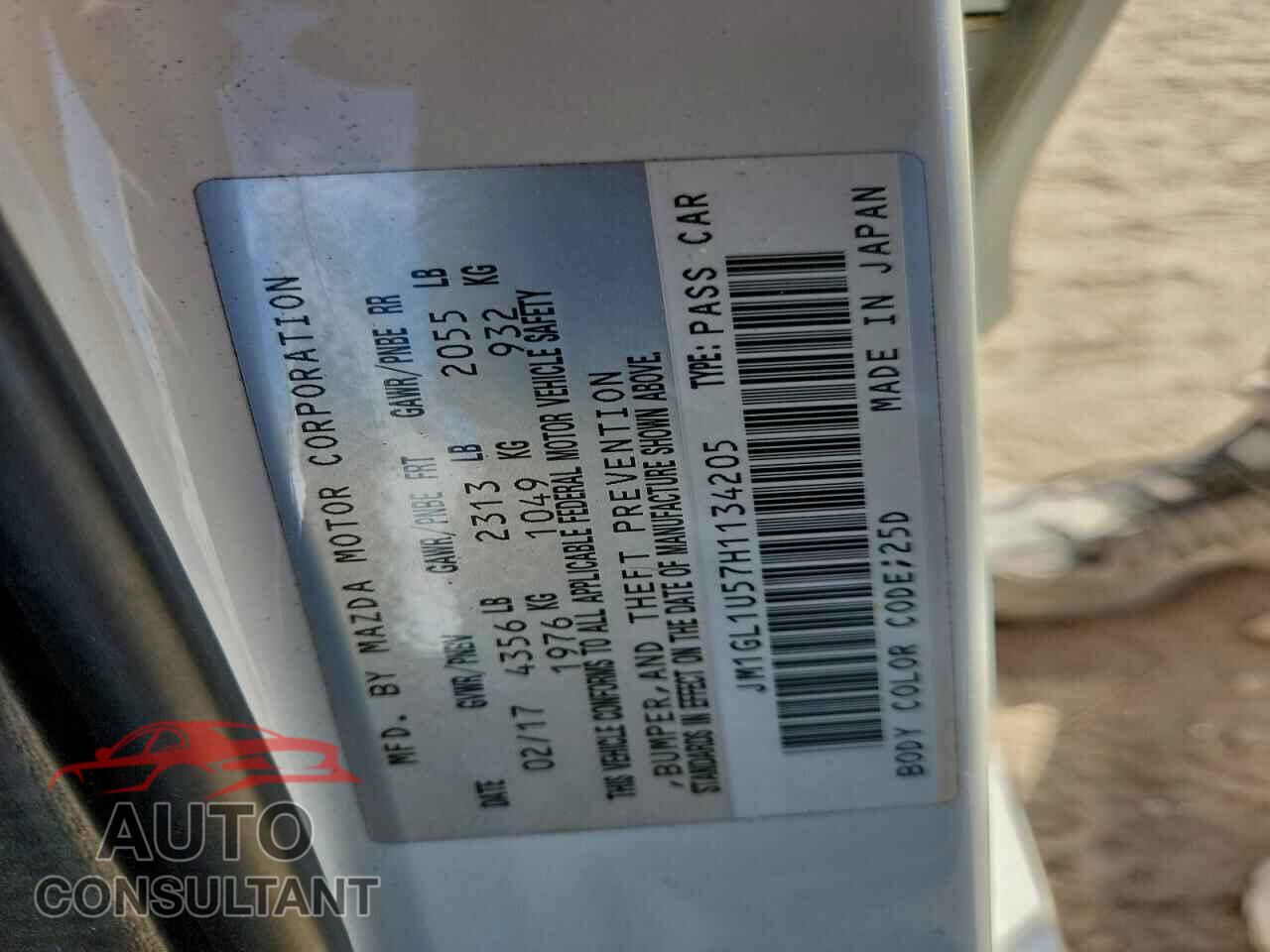 MAZDA 6 2017 - JM1GL1U57H1134205