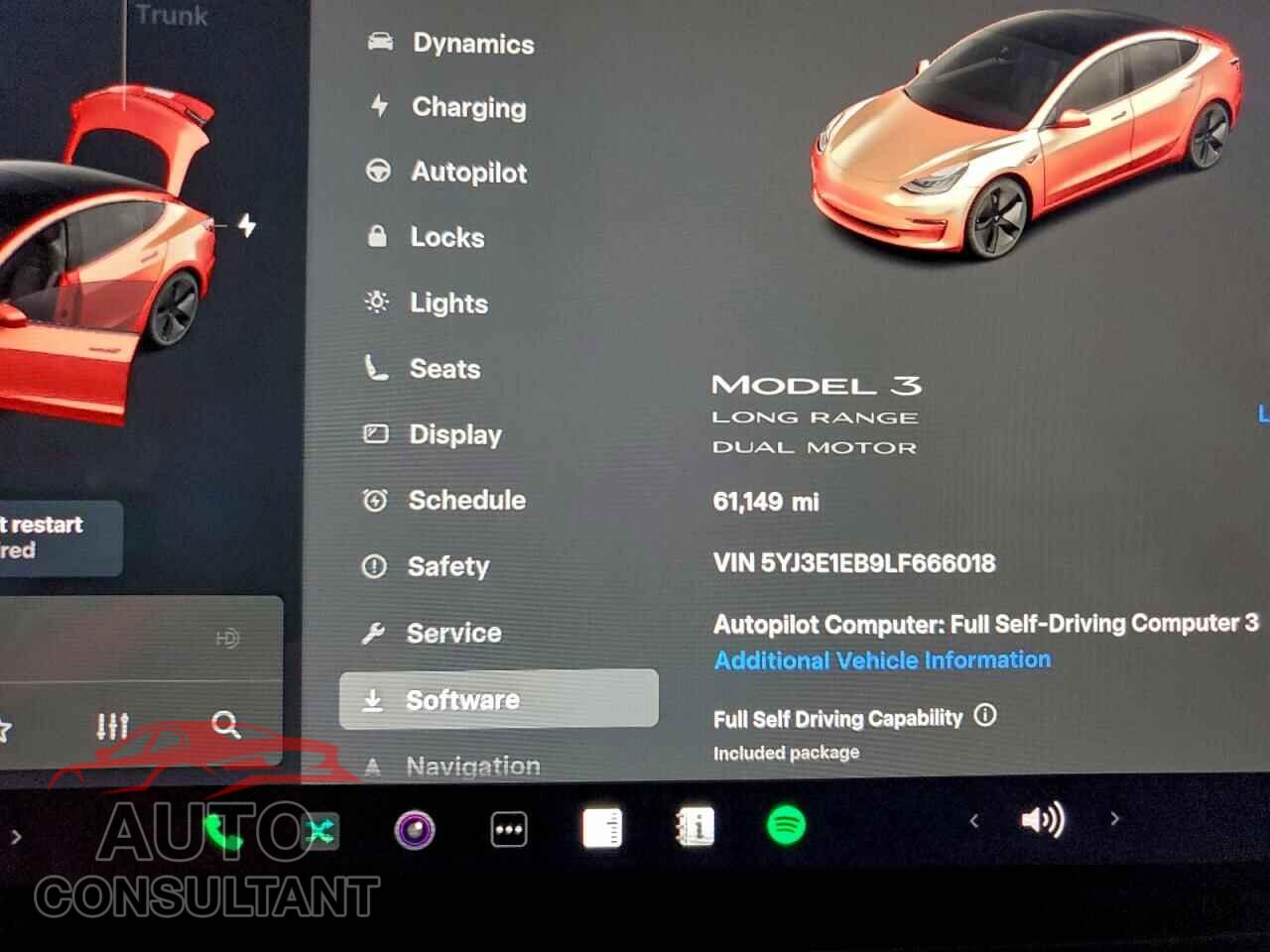TESLA MODEL 3 2020 - 5YJ3E1EB9LF666018