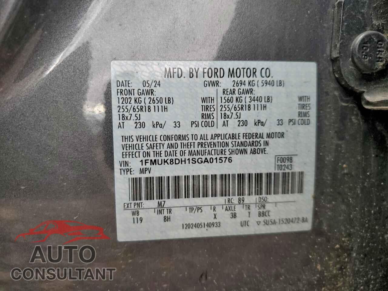 FORD EXPLORER A 2025 - 1FMUK8DH1SGA01576