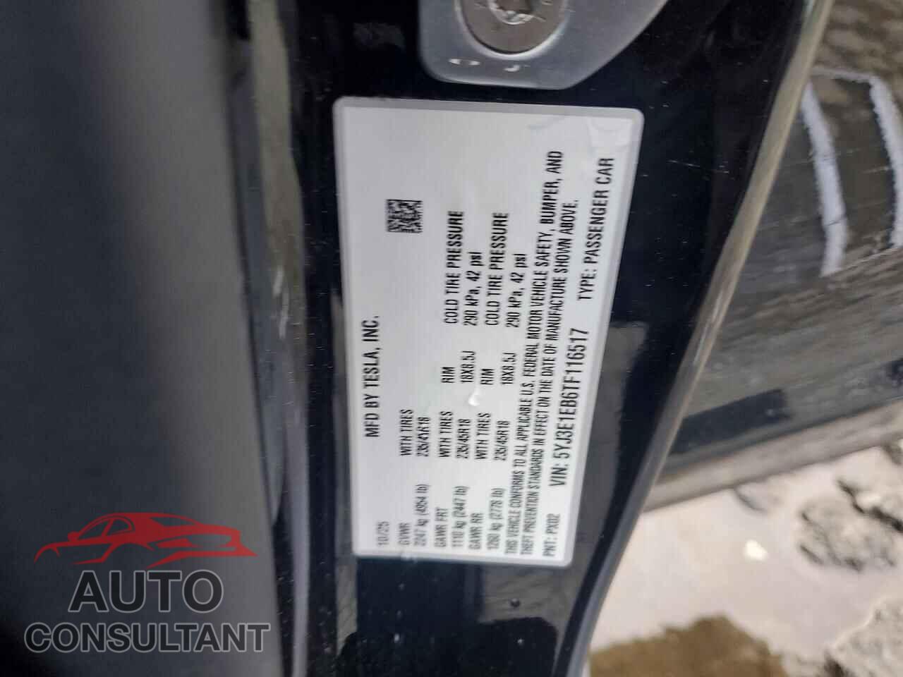 TESLA MODEL 3 2026 - 5YJ3E1EB6TF116517