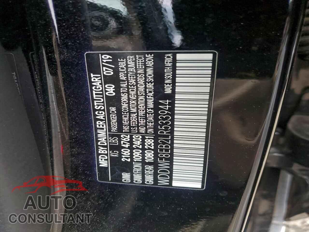 MERCEDES-BENZ C-CLASS 2020 - WDDWF8EB2LR533944