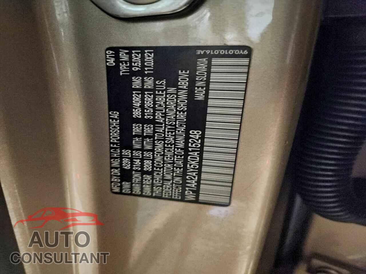 PORSCHE CAYENNE 2019 - WP1AA2AY5KDA15248