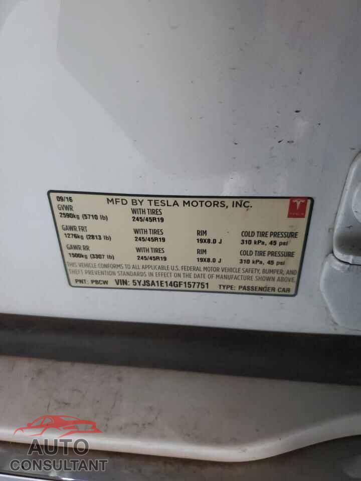 TESLA MODEL S 2016 - 5YJSA1E14GF157751