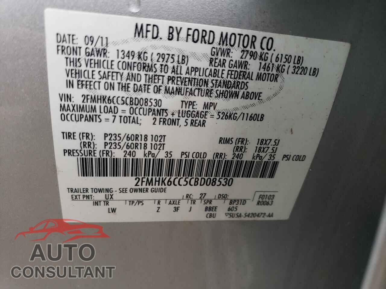 FORD FLEX 2012 - 2FMHK6CC5CBD08530