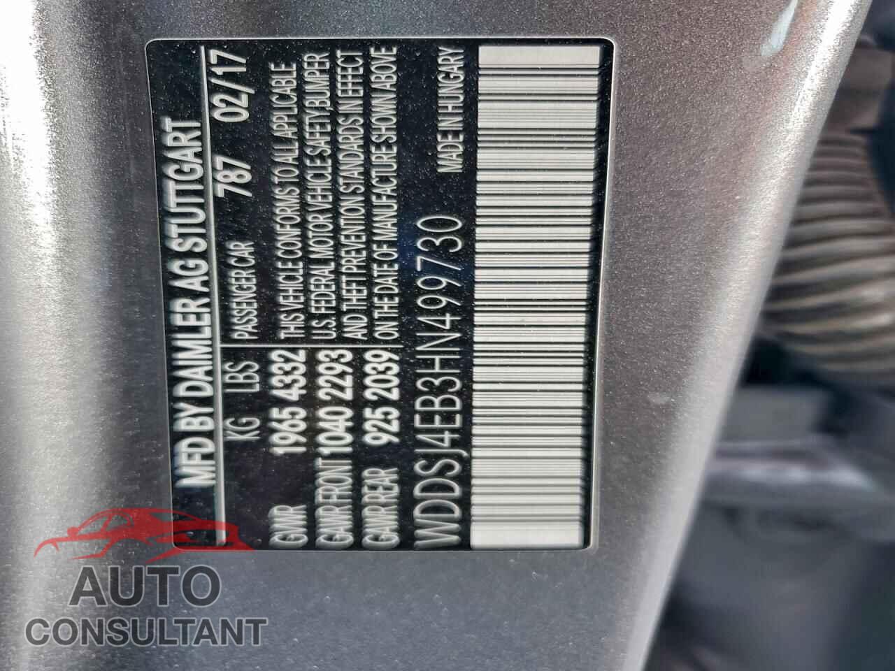 MERCEDES-BENZ CLA-CLASS 2017 - WDDSJ4EB3HN499730