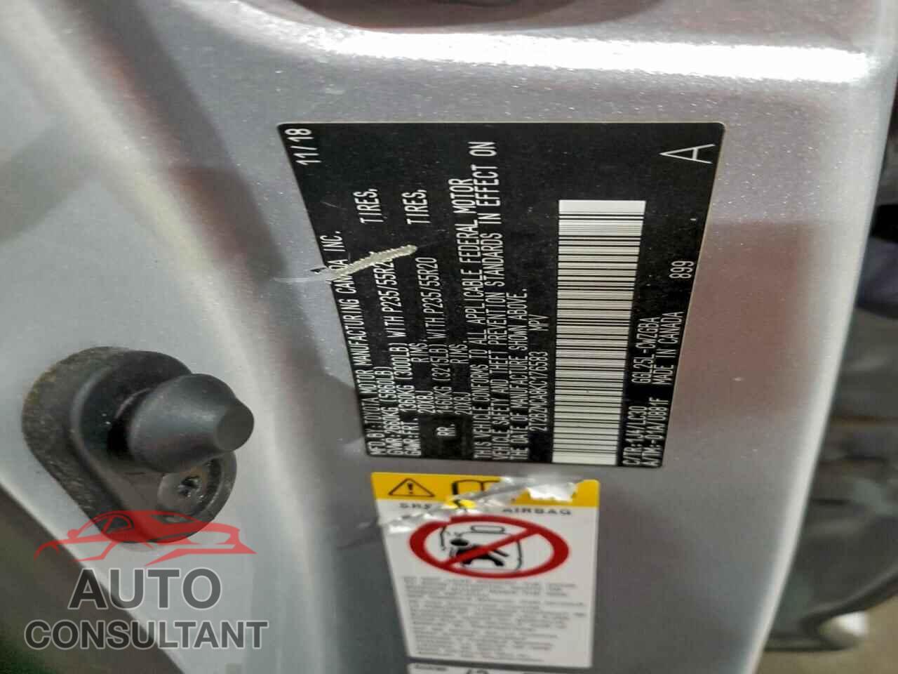 LEXUS RX350 2019 - 2T2BZMCA8KC176583