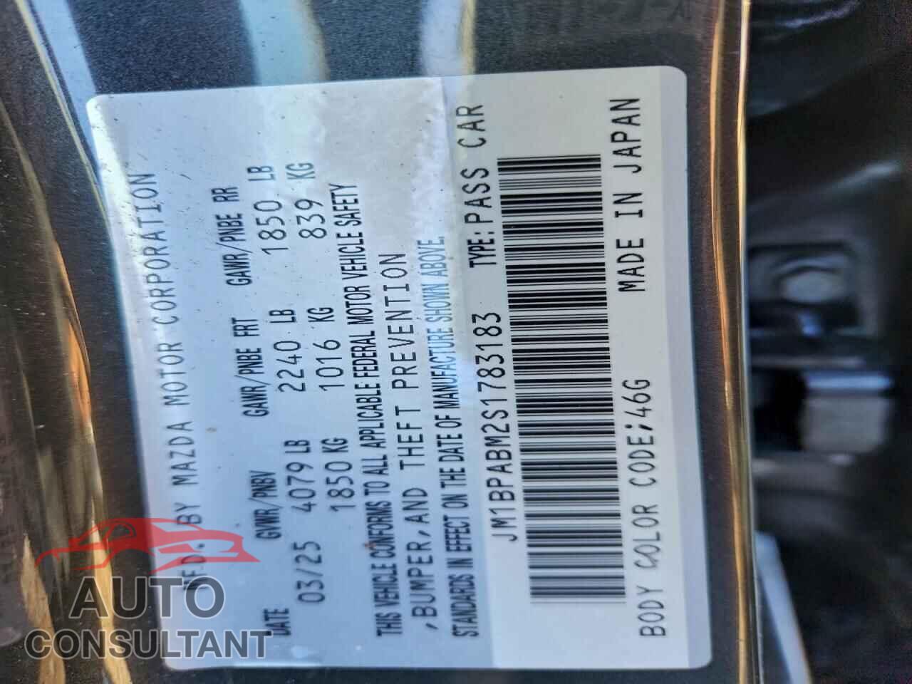 MAZDA 3 SELECT S 2025 - JM1BPABM2S1783183