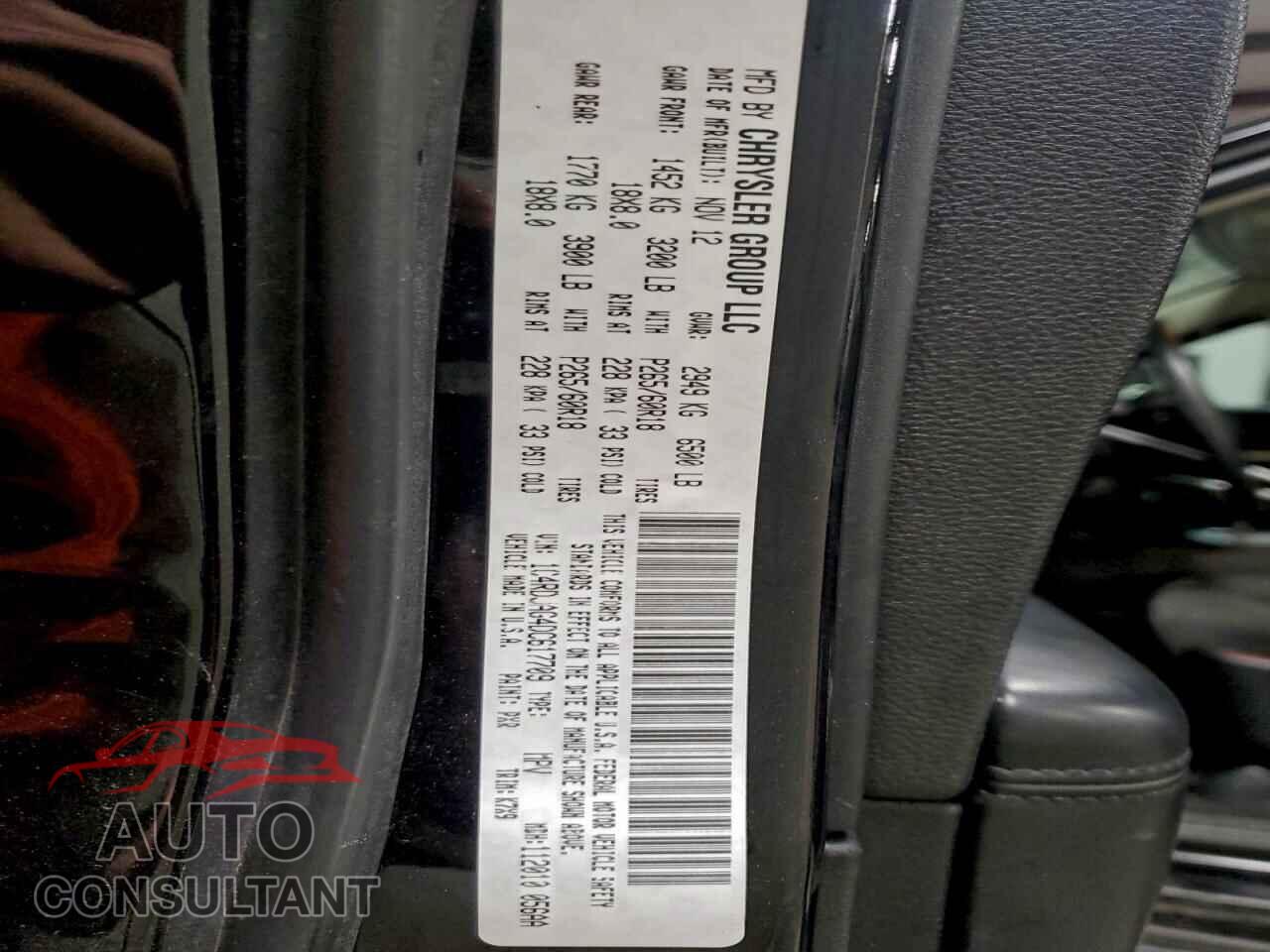 DODGE DURANGO 2013 - 1C4RDJAG4DC617709