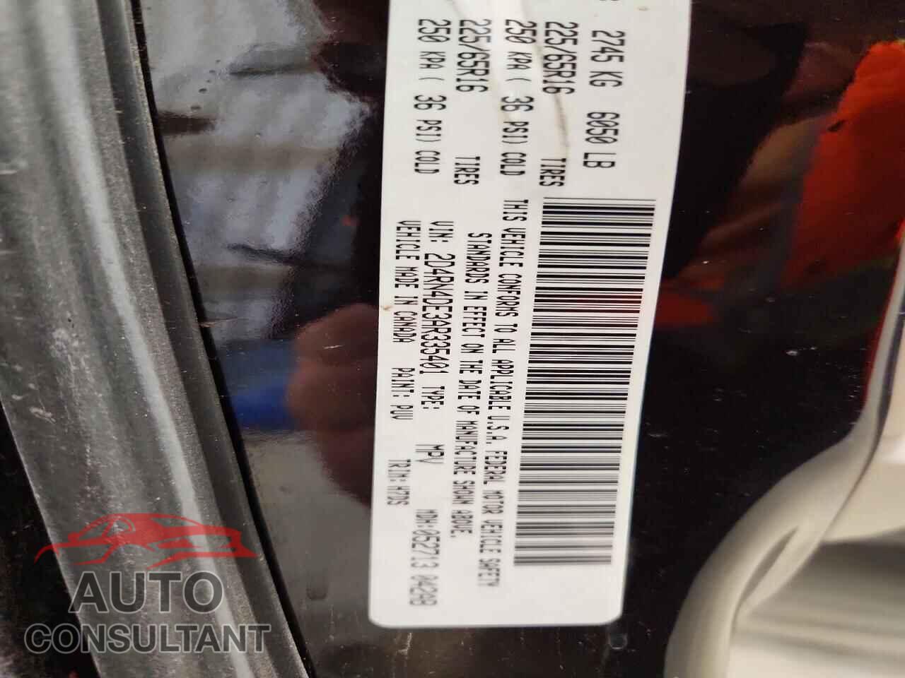 DODGE CARAVAN 2010 - 2D4RN4DE3AR335401