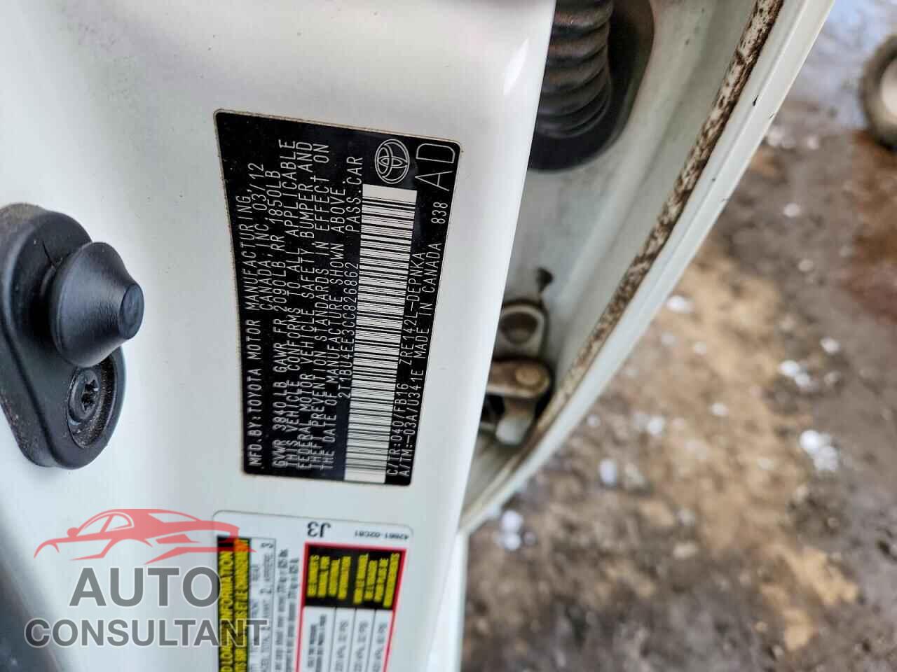 TOYOTA COROLLA 2012 - 2T1BU4EE3CC826862