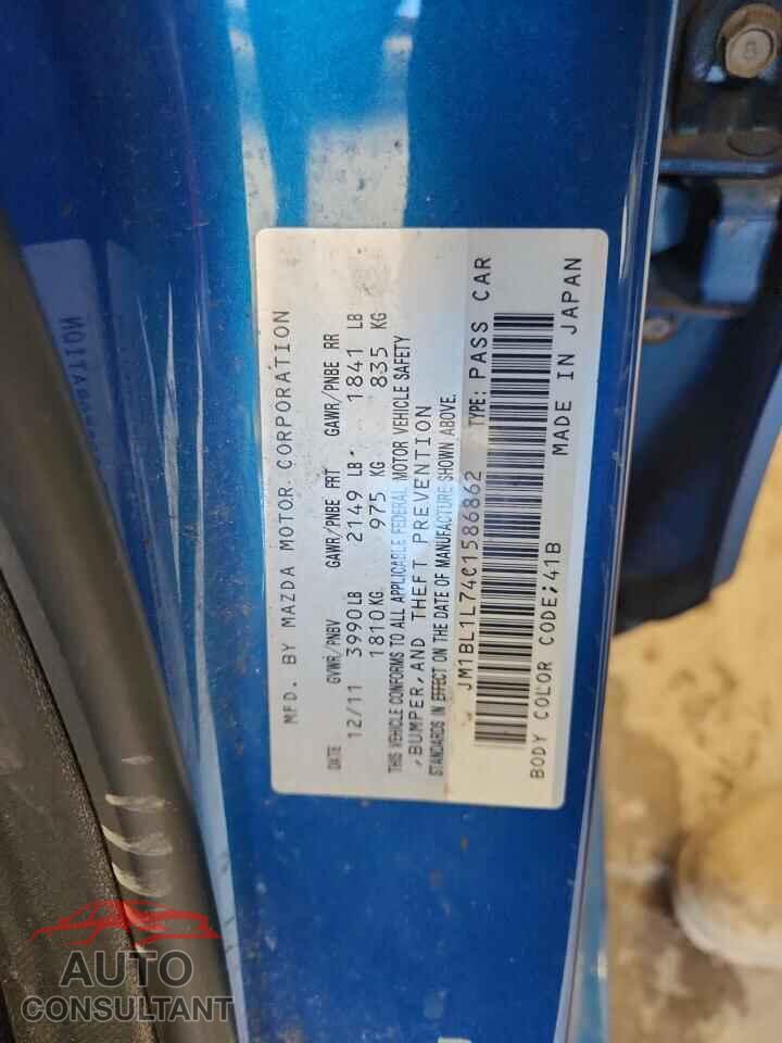 MAZDA 3 2012 - JM1BL1L74C1586862