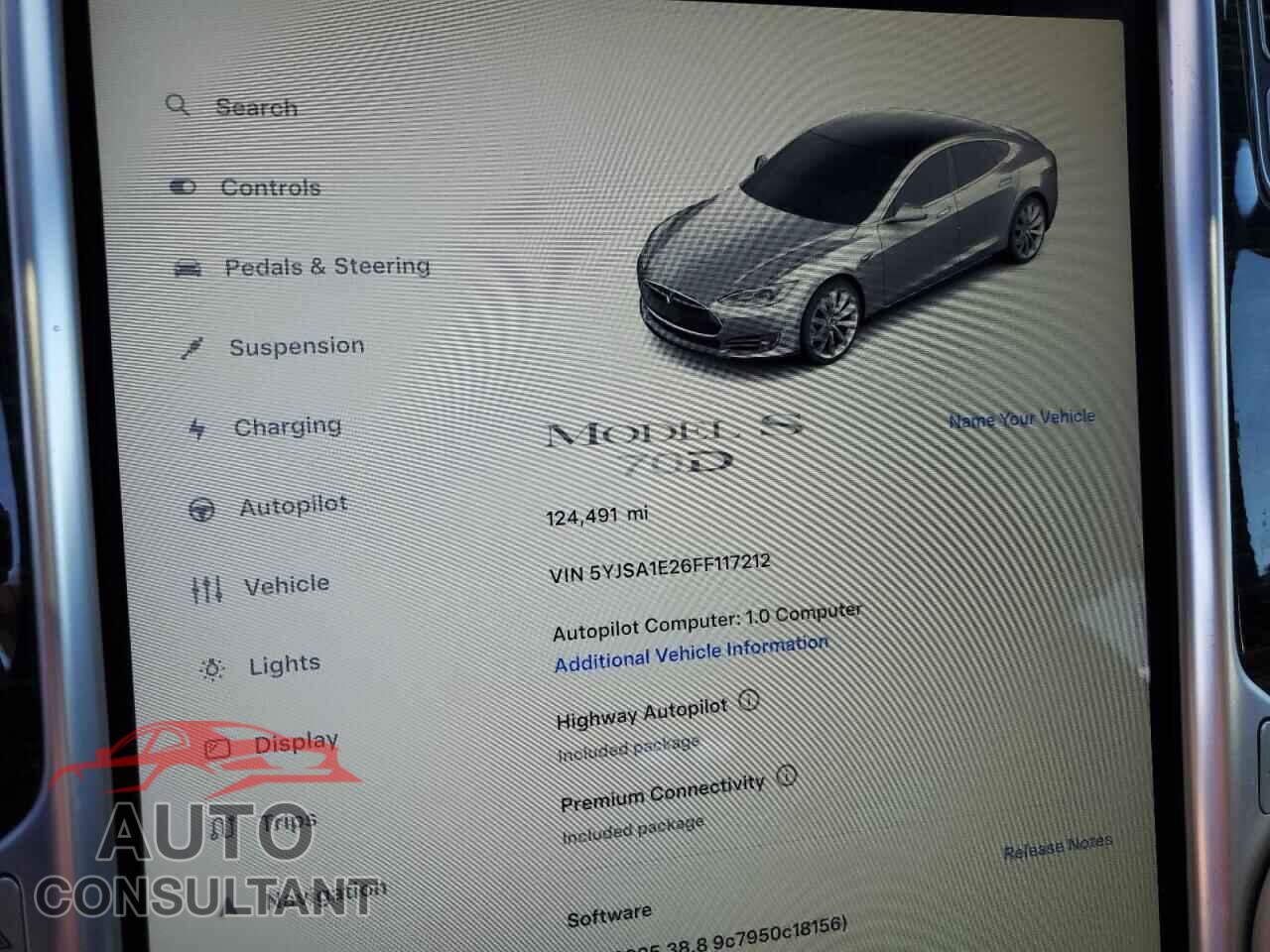 TESLA MODEL S 2015 - 5YJSA1E26FF117212