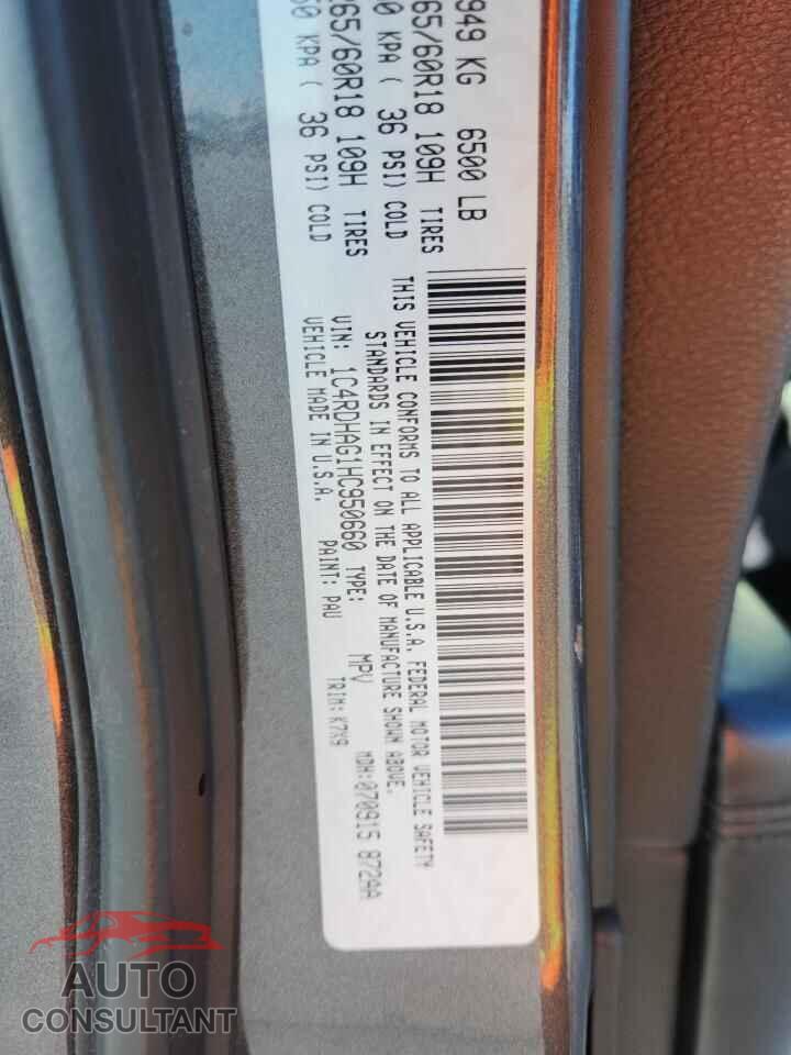 DODGE DURANGO 2017 - 1C4RDHAG1HC950660