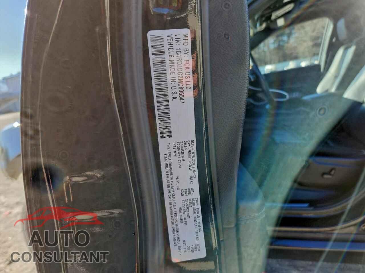 DODGE DURANGO 2021 - 1C4RDJDG2MC806547