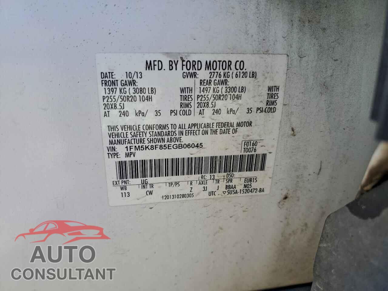 FORD EXPLORER 2014 - 1FM5K8F85EGB06045