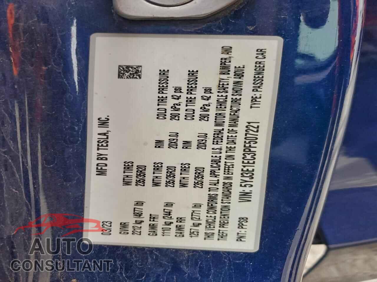 TESLA MODEL 3 2023 - 5YJ3E1EC3PF507221
