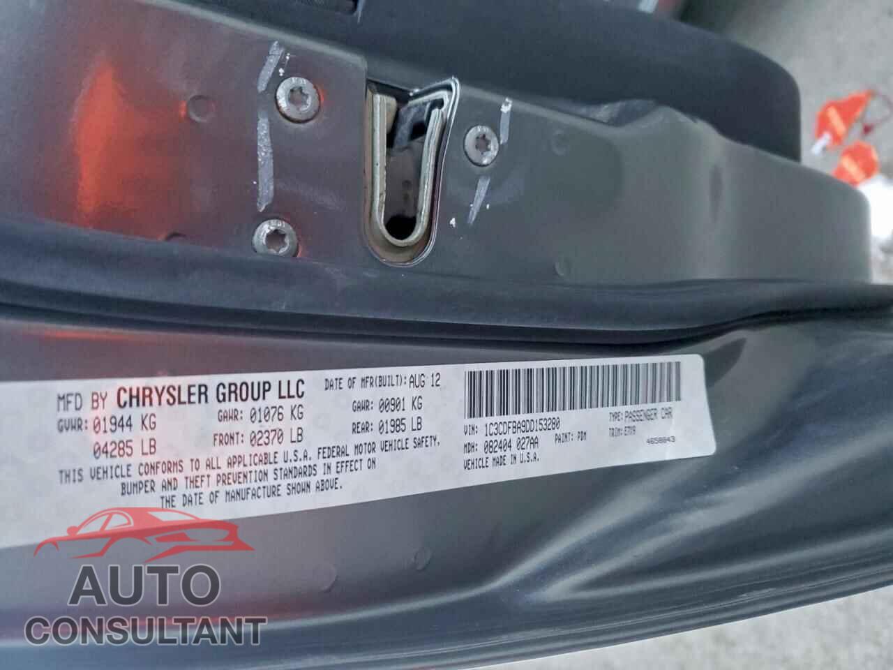 DODGE DART 2013 - 1C3CDFBA9DD153280