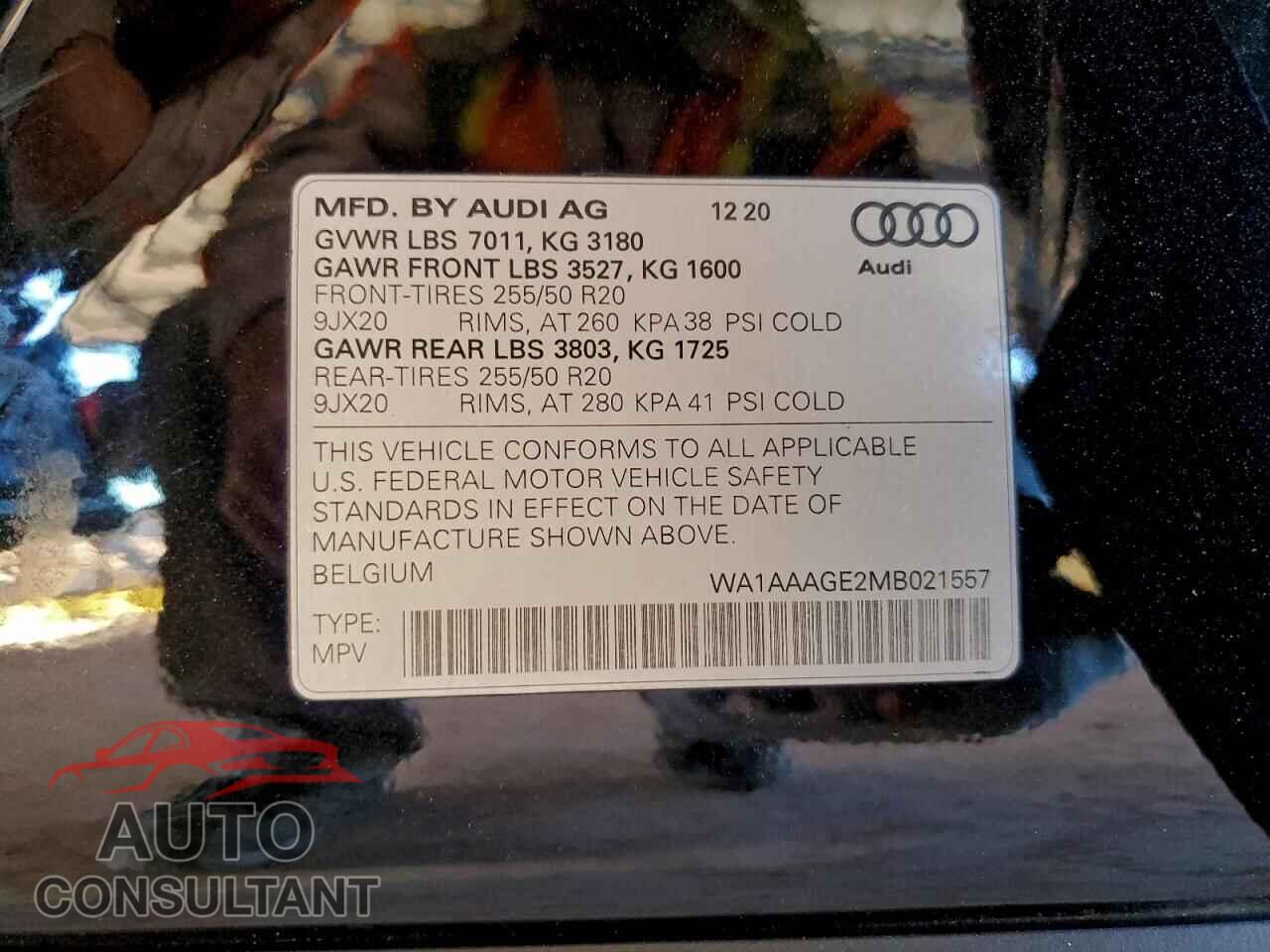 AUDI E-TRON 2021 - WA1AAAGE2MB021557