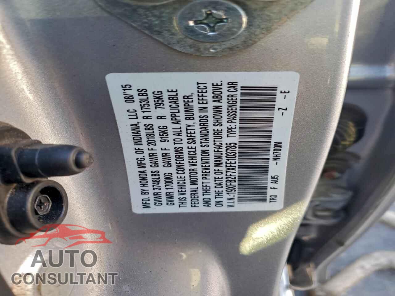 HONDA CIVIC 2015 - 19XFB2F7XFE103785