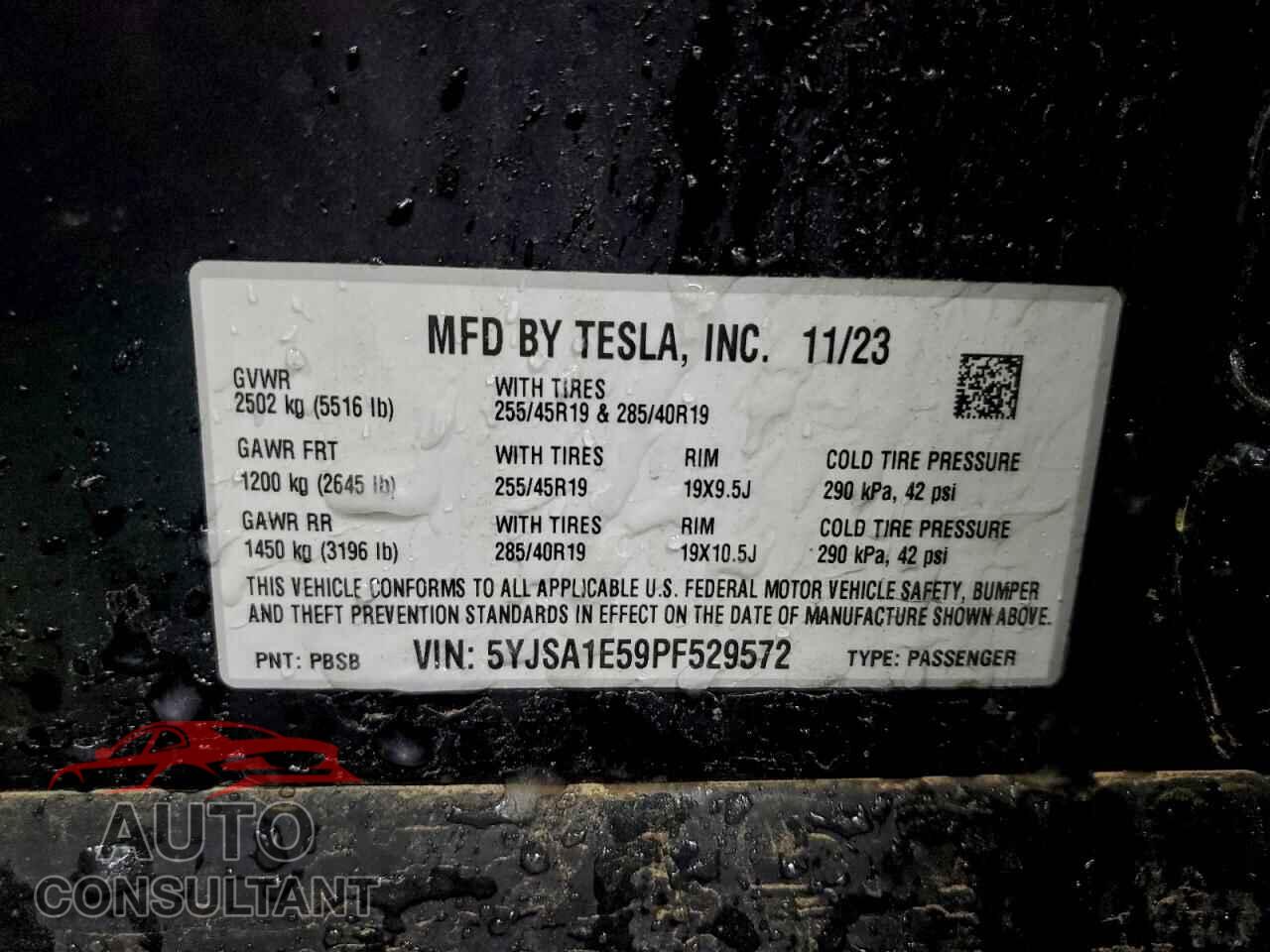 TESLA MODEL S 2023 - 5YJSA1E59PF529572
