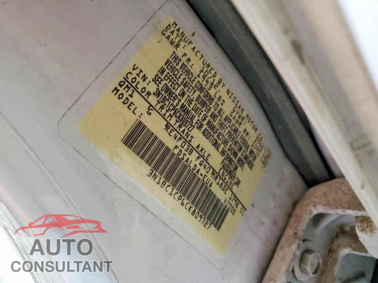 NISSAN VERSA 2012 - 3N1BC1CP6CK809727